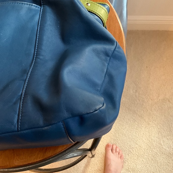 Coach shoulder bag blue/green - double coach tags - Picture 12 of 14